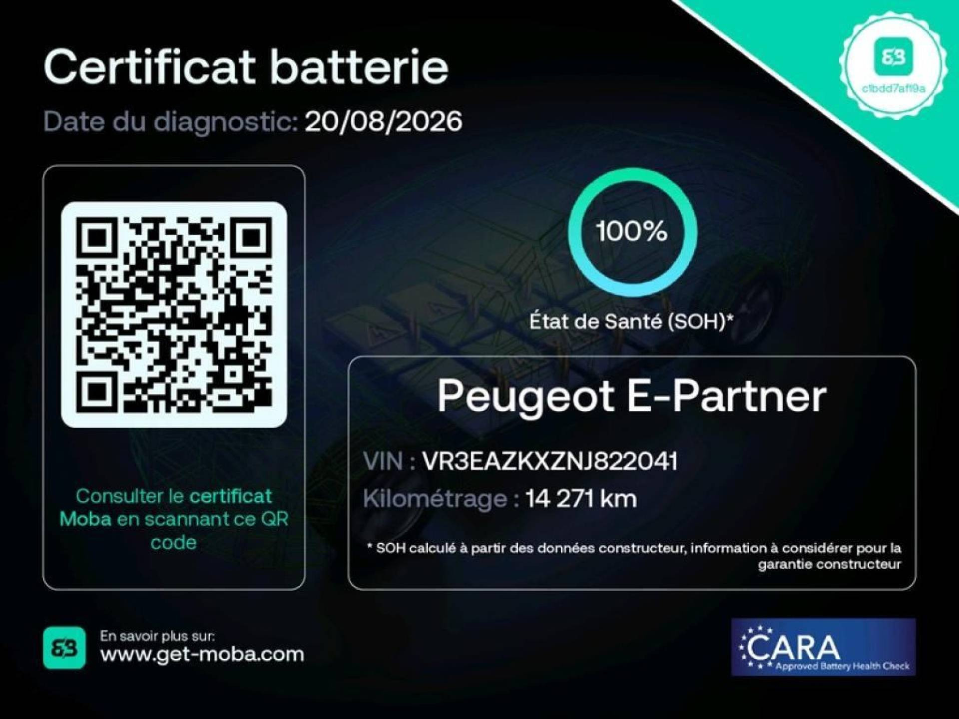 PEUGEOT PARTNER CABINE APPROFONDIE ELECTRIQUE E-PARTNER FOURGON M 800 KG 136 CH BATTERIE 50 KWH